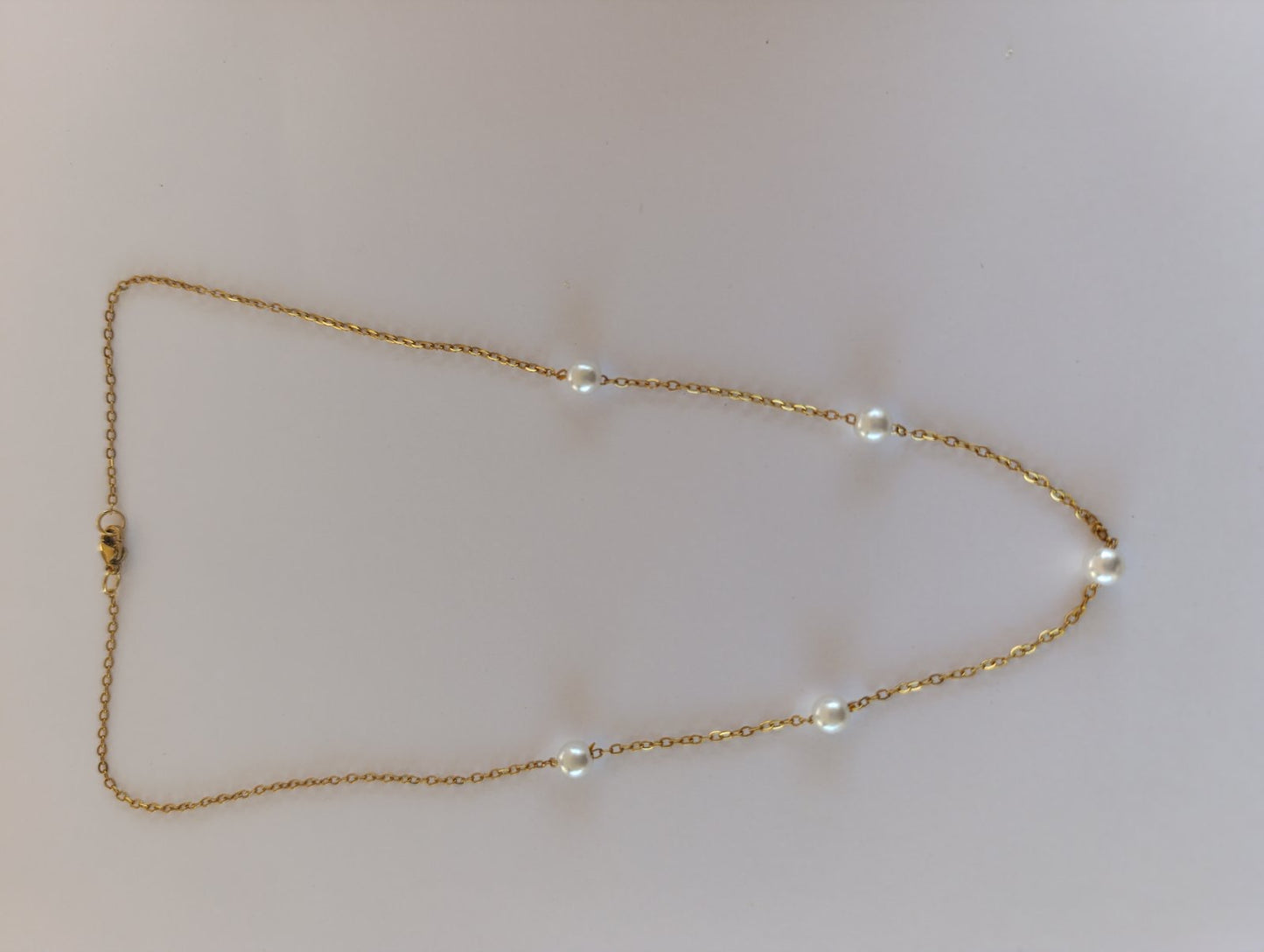 Floating Pearl Gold Necklace
