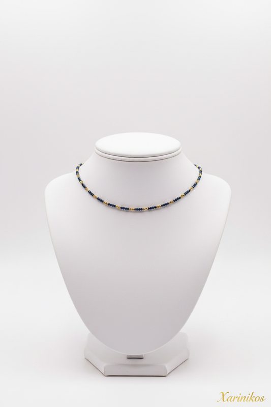 Midnight Blue Crystal Choker on jewelry display