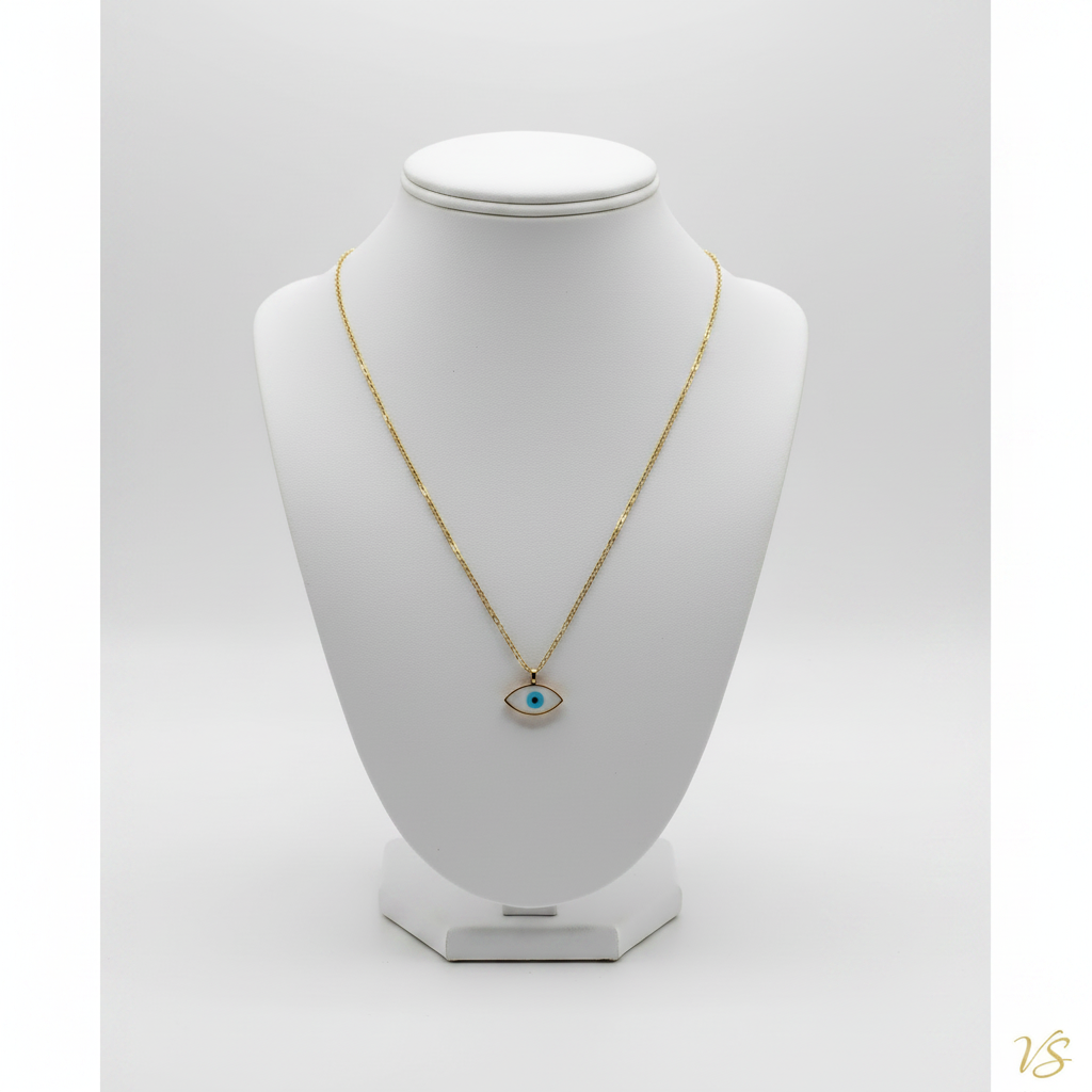 Blue Eye Charm Necklace σε λαιμουδιέρα με υπογραφή VS